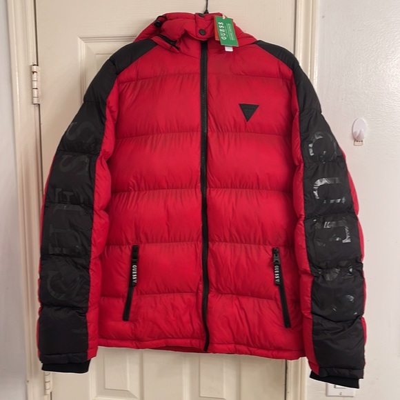 Guess Mens Puffer Hoodie - Picture 2 of 10